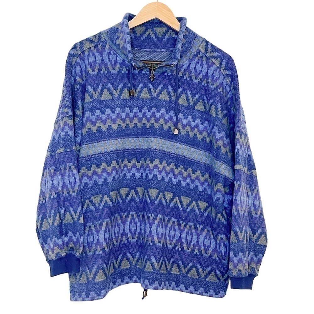 Vintage Express French Country pullover fleece Large